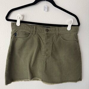 Y2K Olive Green Denim Mini Skirt